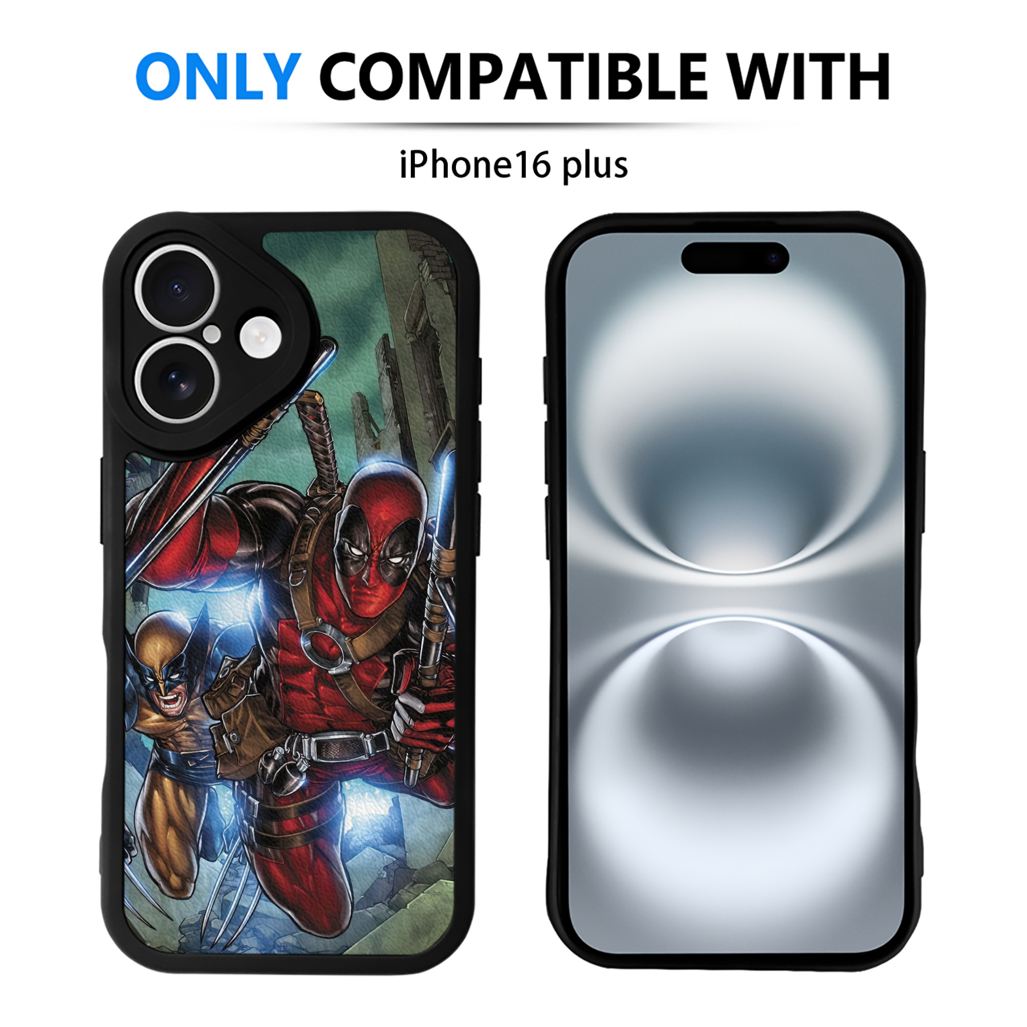 （画像用） Deadpool デッドプール 【iPhone 16シリーズ対応】シリコンスマホケース（レザー調） 材質：シリコン